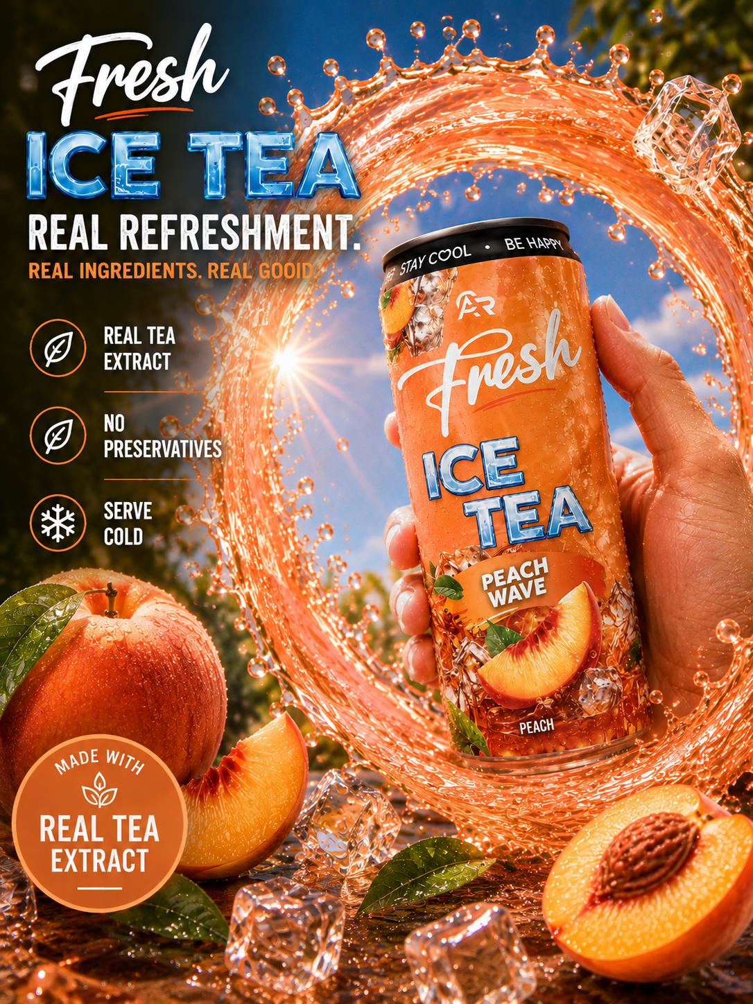 Fresh Ice Tea Peach Wave – Pfirsich Eistee 6`er Pack