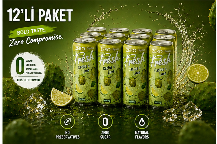 Fresh Cactus Lime Sugar Free 12`er Pak