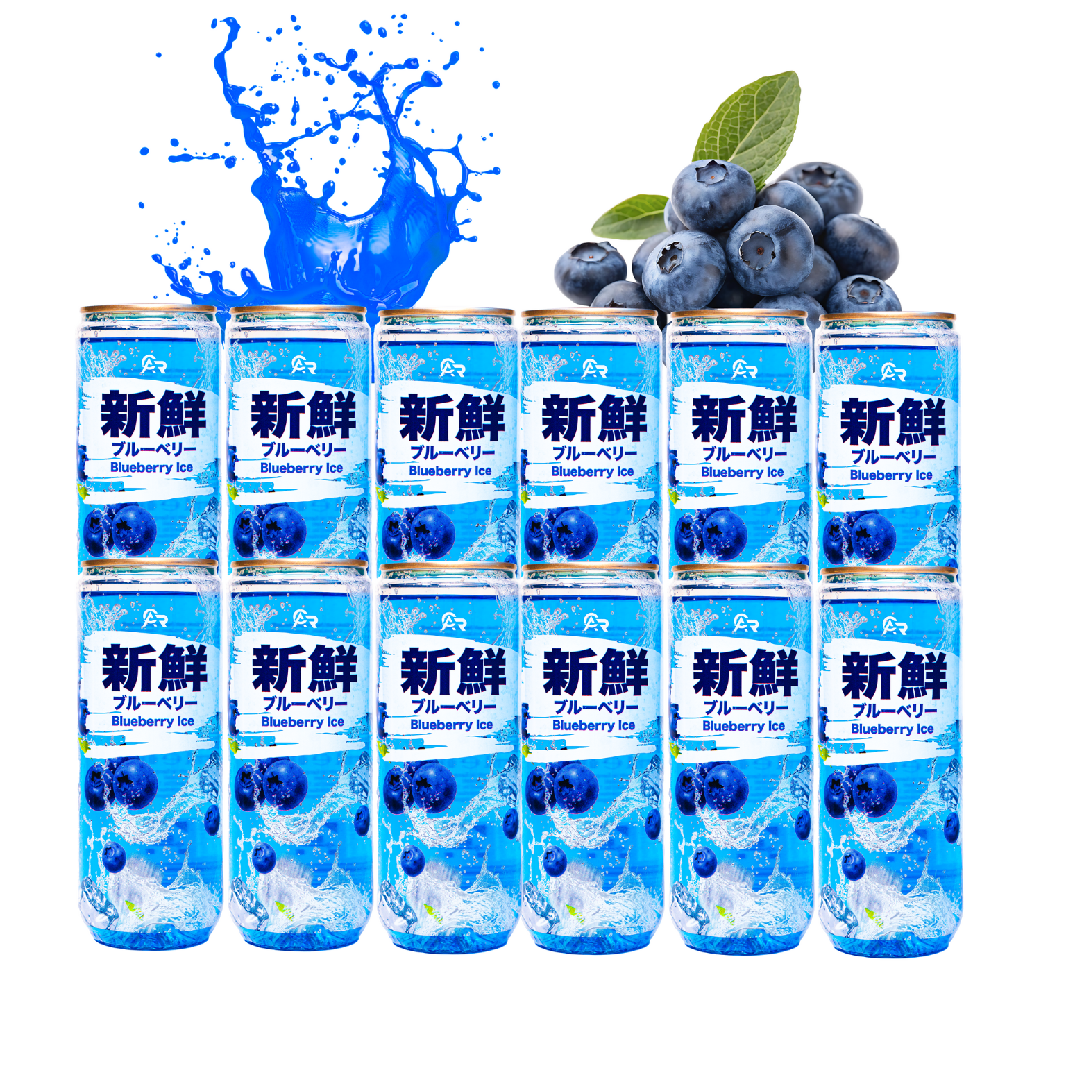Ásia - Blueberry Ice, pacote com 12 unidades