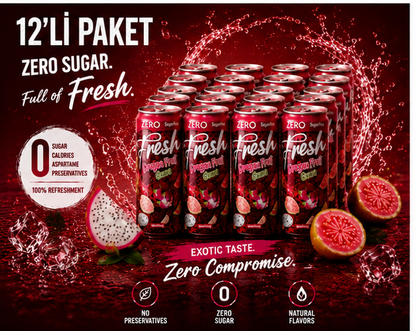 Fresh Dragon Fruit &Guava – Zuckerfreies  12`er Pak
