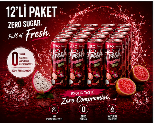 Fresh Dragon Fruit &Guava – Zuckerfreies  12`er Pak