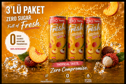 Fresh White Peach & Lychee – Zuckerfreies 3`er Pack