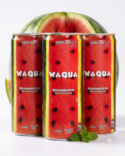 WAQUA Wassermelone (0,32L – 99% Fruchtanteil) 3'er Pack