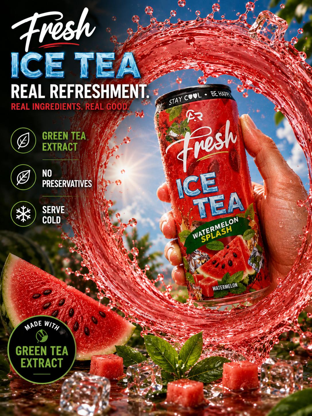 Fresh ICE TEA – Watermelon Splash 3`er Pack